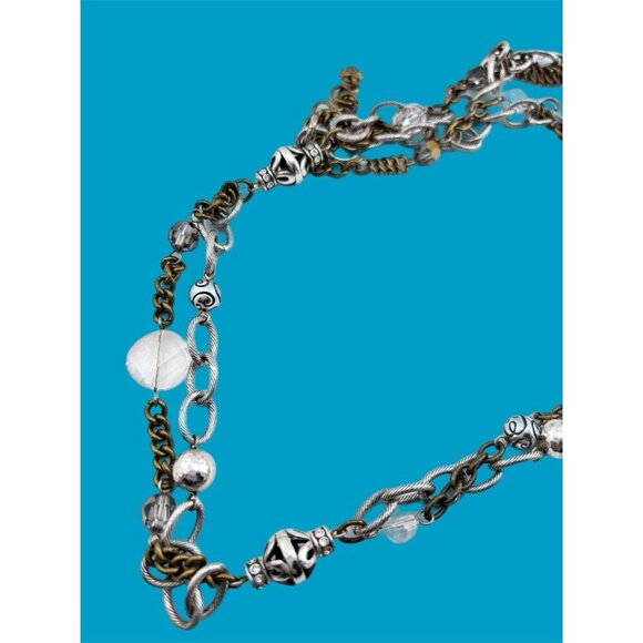 Brighton Metal Play Silver Brass Crystal Necklace - Picture 5 of 5